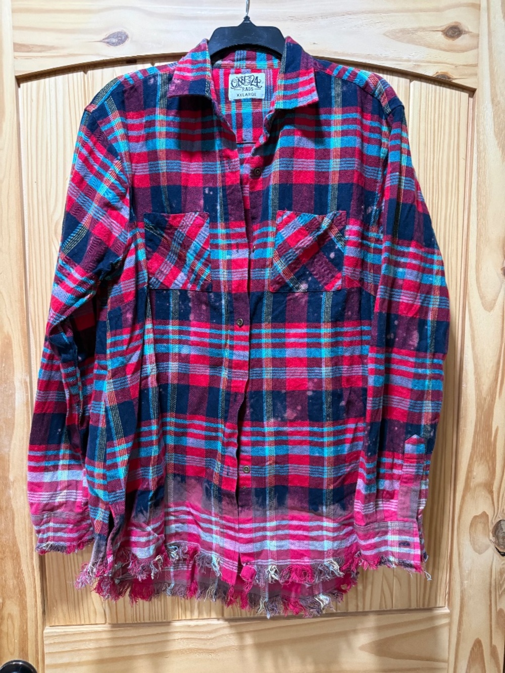One rags Acid wash flannel long sleeve button up